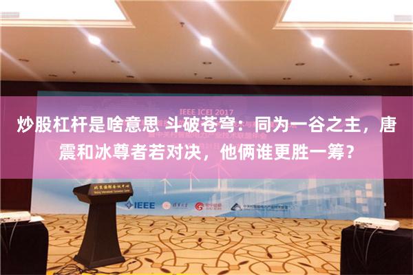 炒股杠杆是啥意思 斗破苍穹：同为一谷之主，唐震和冰尊者若对决，他俩谁更胜一筹？
