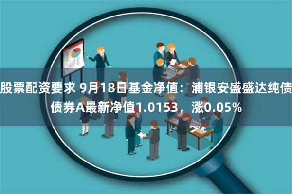 股票配资要求 9月18日基金净值：浦银安盛盛达纯债债券A最新净值1.0153，涨0.05%