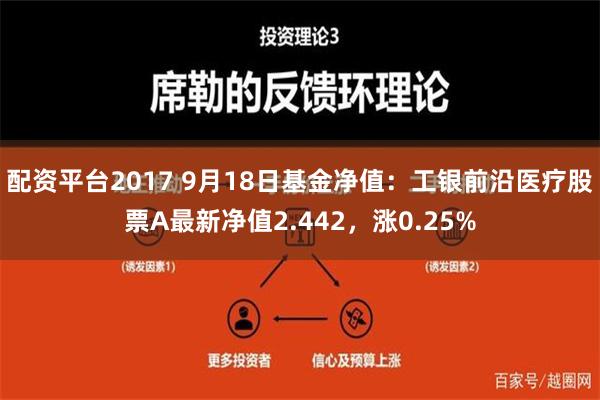 配资平台2017 9月18日基金净值：工银前沿医疗股票A最新净值2.442，涨0.25%