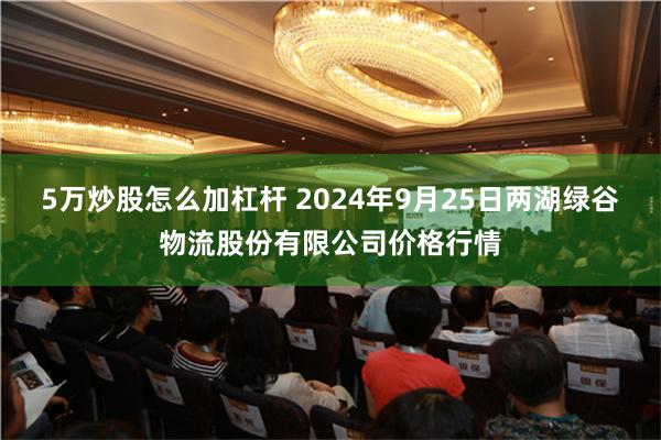 5万炒股怎么加杠杆 2024年9月25日两湖绿谷物流股份有限公司价格行情