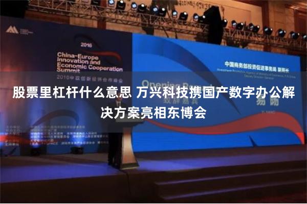股票里杠杆什么意思 万兴科技携国产数字办公解决方案亮相东博会