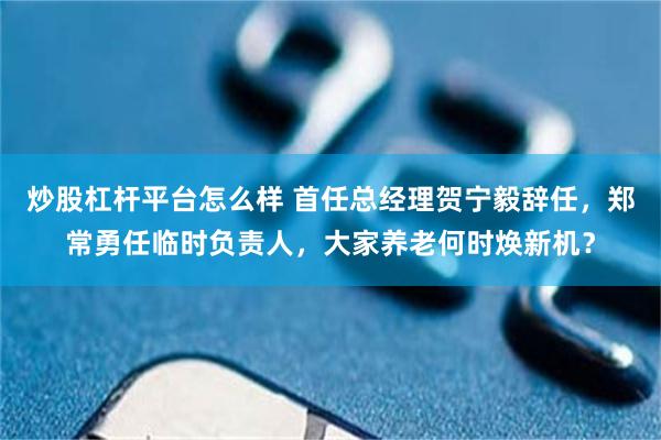 炒股杠杆平台怎么样 首任总经理贺宁毅辞任，郑常勇任临时负责人，大家养老何时焕新机？