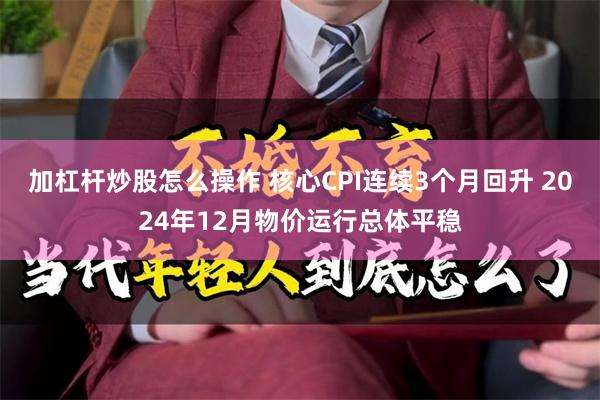 加杠杆炒股怎么操作 核心CPI连续3个月回升 2024年12月物价运行总体平稳