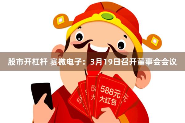 股市开杠杆 赛微电子：3月19日召开董事会会议