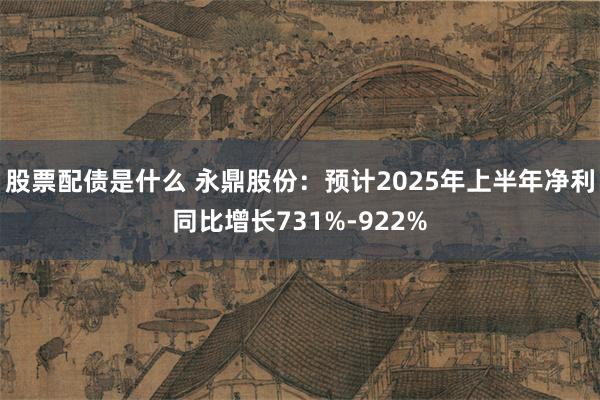 股票配债是什么 永鼎股份：预计2025年上半年净利同比增长731%-922%