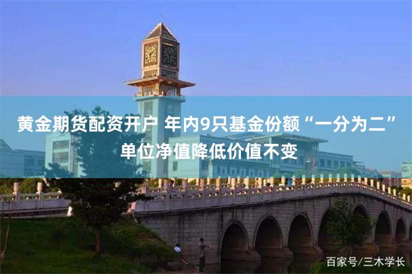 黄金期货配资开户 年内9只基金份额“一分为二” 单位净值降低价值不变