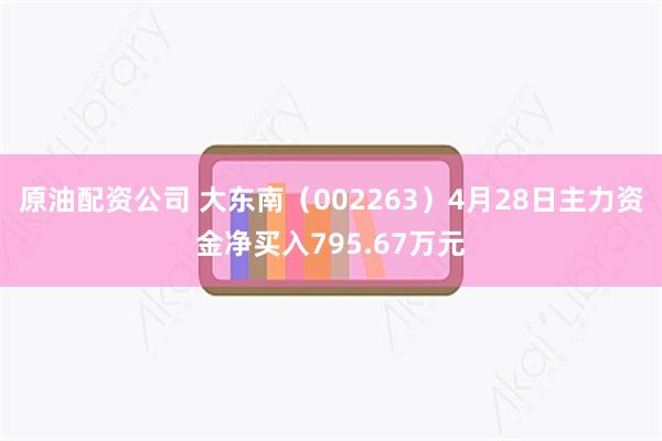 原油配资公司 大东南（002263）4月28日主力资金净买入795.67万元