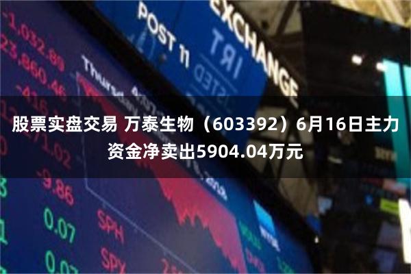 股票实盘交易 万泰生物（603392）6月16日主力资金净卖出5904.04万元