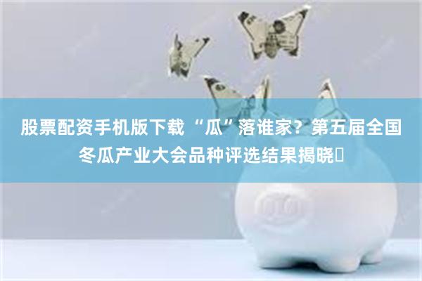 股票配资手机版下载 “瓜”落谁家？第五届全国冬瓜产业大会品种评选结果揭晓​
