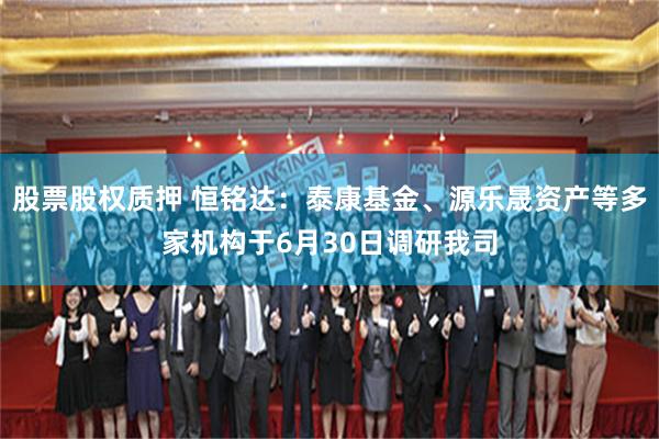 股票股权质押 恒铭达：泰康基金、源乐晟资产等多家机构于6月30日调研我司
