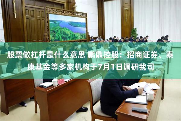 股票做杠杆是什么意思 鹏鼎控股：招商证券、泰康基金等多家机构于7月1日调研我司