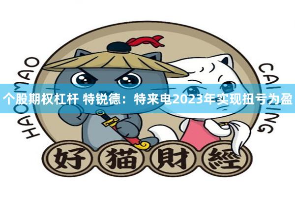 个股期权杠杆 特锐德:特来电2023年实现扭亏为盈