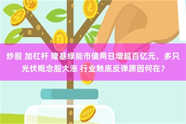 炒股 加杠杆 隆基绿能市值两日增超百亿元，多只光伏概念股大涨 行业触底反弹原因何在？