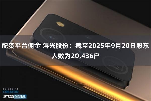 配资平台佣金 浔兴股份：截至2025年9月20日股东人数为20,436户