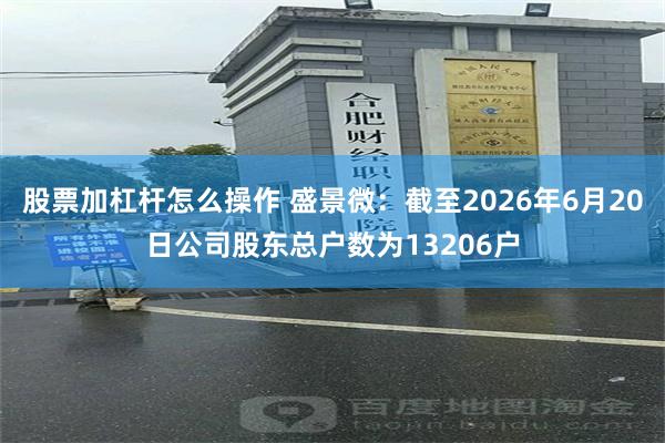 股票加杠杆怎么操作 盛景微：截至2026年6月20日公司股东总户数为13206户