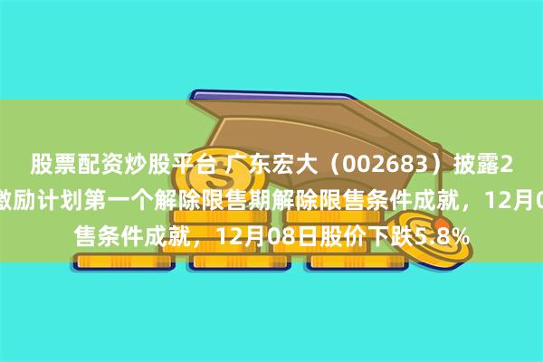 股票配资炒股平台 广东宏大（002683）披露2023年限制性股票激励计划第一个解除限售期解除限售条件成就，12月08日股价下跌5.8%