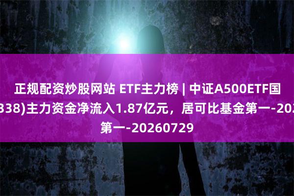 正规配资炒股网站 ETF主力榜 | 中证A500ETF国泰(159338)主力资金净流入1.87亿元，居可比基金第一-20260729